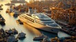 © Thanawin - Ocean Liner Docked at Bustling Port
