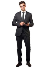 Canvas Print - Businessman full body a working clothing apparel tuxedo.