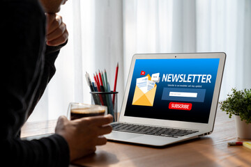Poster - newsletter signup page on computer for customer to subscribe snugly newsletter update information to