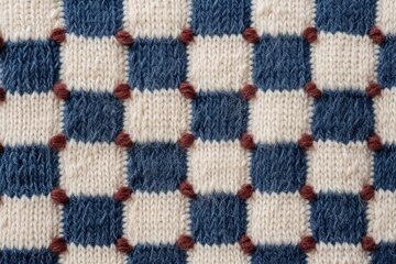 Canvas Print - Checkered pattern knitted wool texture clothing knitwear.