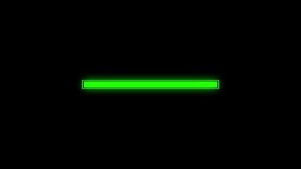 Cyberpunk loading bar animation with glitch effect. Futuristic uploading progress bar with glitch effect isolated on black background 4k motion video. Computer cyberpunk loading screen.