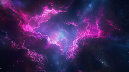 Poster - Beautiful abstract background of a space nebula in the colors of sunlight and elements of modern technology