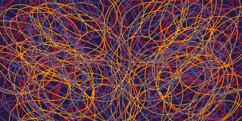 Colored tangled pattern. Abstract chaotic texture. Background with lines and waves. Art creation