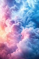 Wall Mural - Vibrant clouds in stunning pink and blue shades create a captivating celestial scene, perfect for inspiring creativity and tranquility.