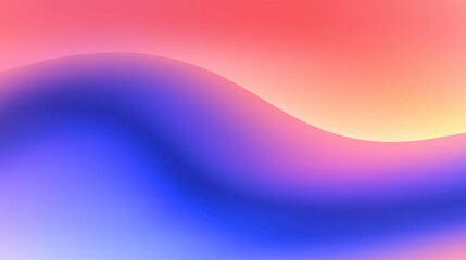 Poster - A vibrant gradient background featuring flowing waves of warm coral, soft pink, and cool blue hues, perfect for design and creative projects.