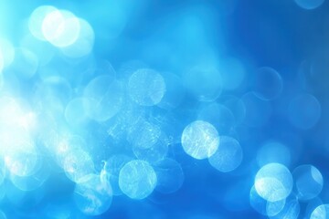Poster - Stunning blue bokeh background, perfect for creating a calm and tranquil atmosphere in designs, websites, and creative projects.