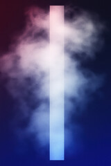 Poster - A striking abstract background featuring soft mist, vibrant colors, and a vertical blank space, perfect for creative projects and designs.