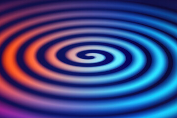 Poster - Vibrant abstract spiral pattern with a blend of blue and orange hues, perfect for backgrounds, designs, and artistic projects.