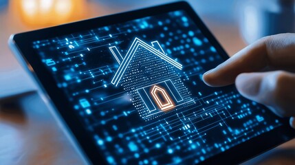Poster - Modern Technology in Smart Home Concept on Tablet