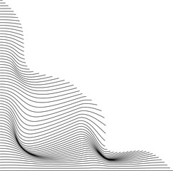 Corner line mesh wave design element vector