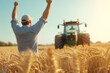 © A2Z AI  - Happy Farmer Celebrating Harvest Success | Joyful Moments in Agriculture and Sustainable Farming
