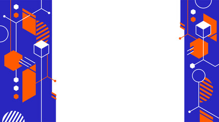 Poster - Abstract geometric layout template, left and right margins