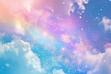 Wall Mural - Holographic cloud on sky background backgrounds outdoors rainbow.