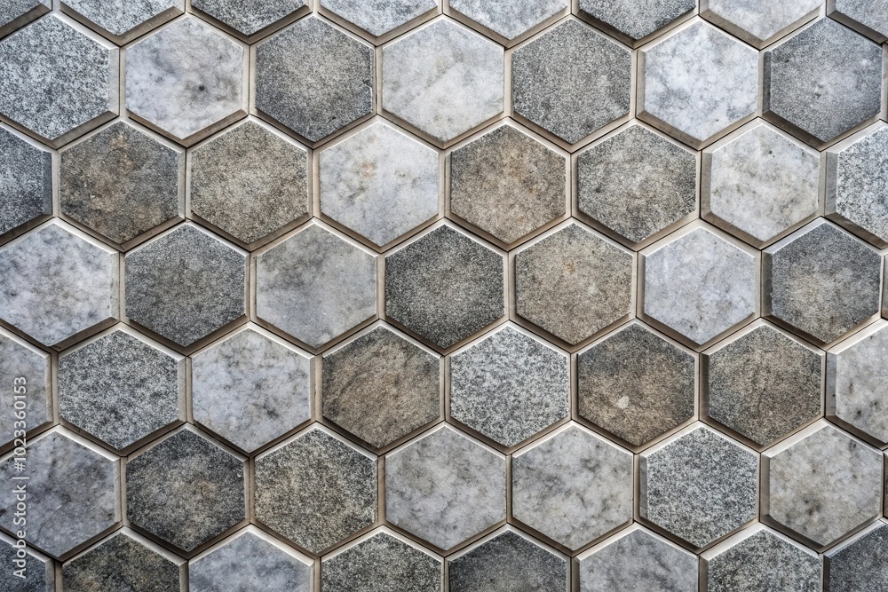 Hexagonal Textured Cladding Gray hexagonal tile wall cladding with granite background texture Stock ...