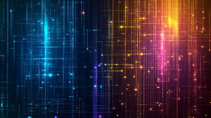 Poster - A beauty futuristic abstract background in a high-tech style. Shining lines and patterns resembling neural networks, connections, and digital circuits.