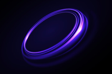 Poster - Shiny purple glowing sparkling spiral with magical vector effect of magical sparkling dust particles. Glow effect for game interface design.