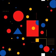 Poster - Futuristic Minimalist Design with Geometric Shapes, seamless pattern