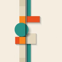 Poster - Futuristic Minimalist Design with Geometric Elements, seamless pattern