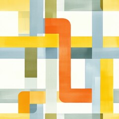 Poster - Abstract Tech Grid with Simplified Connections, seamless pattern