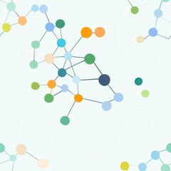 Poster - Minimalist Network Design with Futuristic Nodes and Grid, seamless pattern