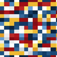 Poster - Clean Geometric Fractal Pattern in Minimal Tech Style, seamless pattern