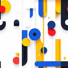 Poster - Futuristic Abstract Grid Design with Clean Lines, seamless pattern