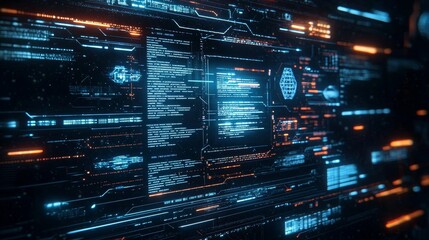 Aufkleber - Computer scripting and programming code abstract technology background