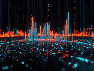 Poster - Colorful digital data visualization, abstract