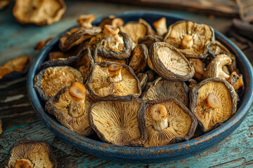 Wall Mural - Dried shiitake mushrooms.