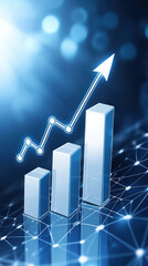 Poster - Growth chart with blue background