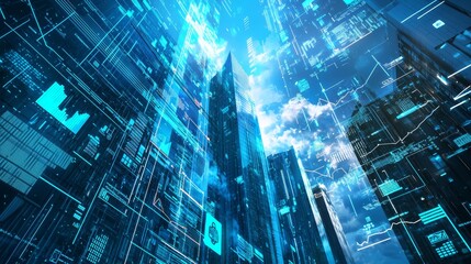 Poster - The Smart City Surveillance Spy-Cam Network Technology, depicted in 3D