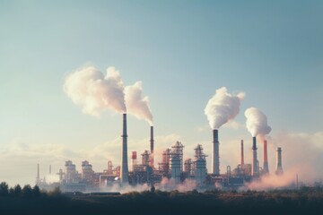 Canvas Print - factory architecture pollution landscape.