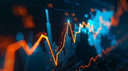 Aufkleber - The bourgeoning benefits of stable business - 3D arrow line chart for business success - achieve profit growth - win world competition at the highest level