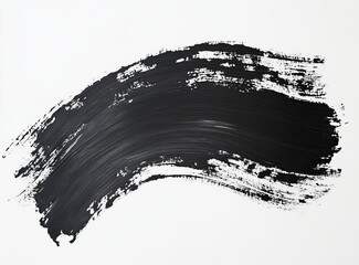 Aufkleber - Using a brush, draw abstract watercolor black color on white paper.