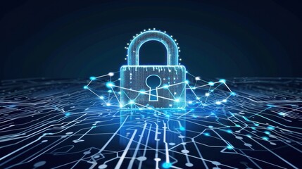 Poster - Digital Security Lock and Circuit Network Concept