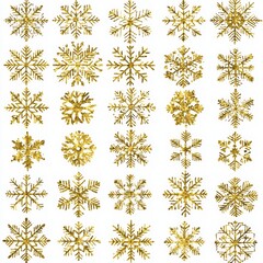 Aufkleber - Icon of a glitter golden snowflake. For decorating, backgrounds, wallpapers, or illustrations.