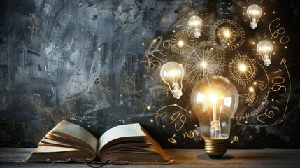 Poster - Knowledge and Inspiration Through Light and Books