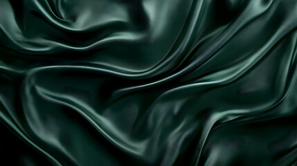 Dark Green Silk Fabric Texture Background Illustration