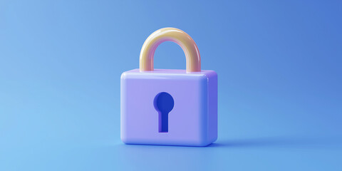 Leinwandbilder - 3d padlock standing on blue background illustrating security concept