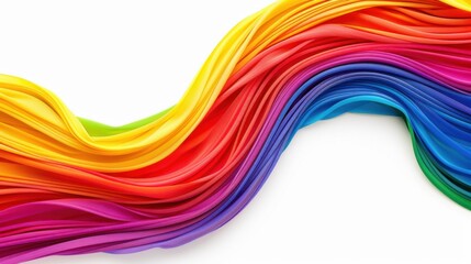 Wall Mural - Colorful Flow of Vibrant Fabric Waves