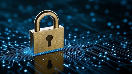 Poster - Secure Digital Lock on Technology Background