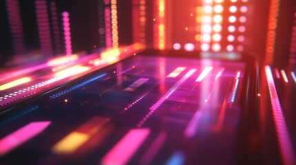 Poster - Abstract digital artwork featuring vibrant light patterns and colors.