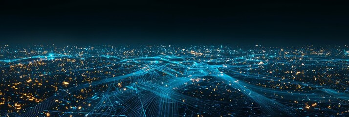 Poster - Data and information flow in cyberspace. Trending data and information.