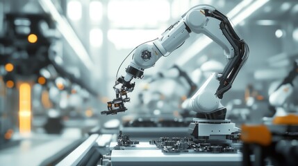 Poster - Robotic arm in an industrial setting, designed for automation and precision tasks.