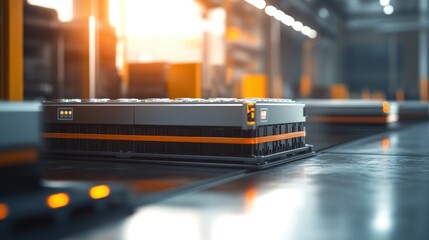 Poster - A close-up of automated storage units in a modern industrial facility.