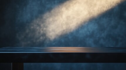 Poster - A dimly lit table surface with a spotlight effect, creating a dramatic atmosphere.