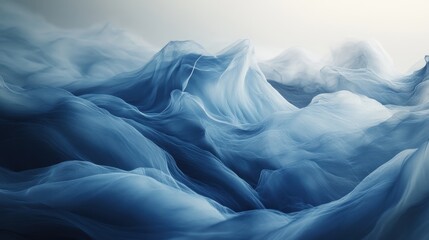 Leinwandbilder - Calm and serene blue aesthetic wallpaper with soft, flowing hues, evoking a peaceful atmosphere in a minimalist visual