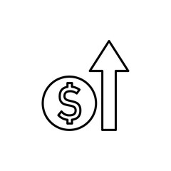 Wall Mural - Icon representing an increase in money value or financial growth.