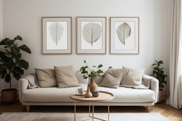 Wall Mural - A cozy living room art furniture cushion.