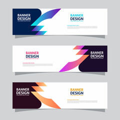Wall Mural - Vector set of landscape banner background design concept. Colorful background business layout template